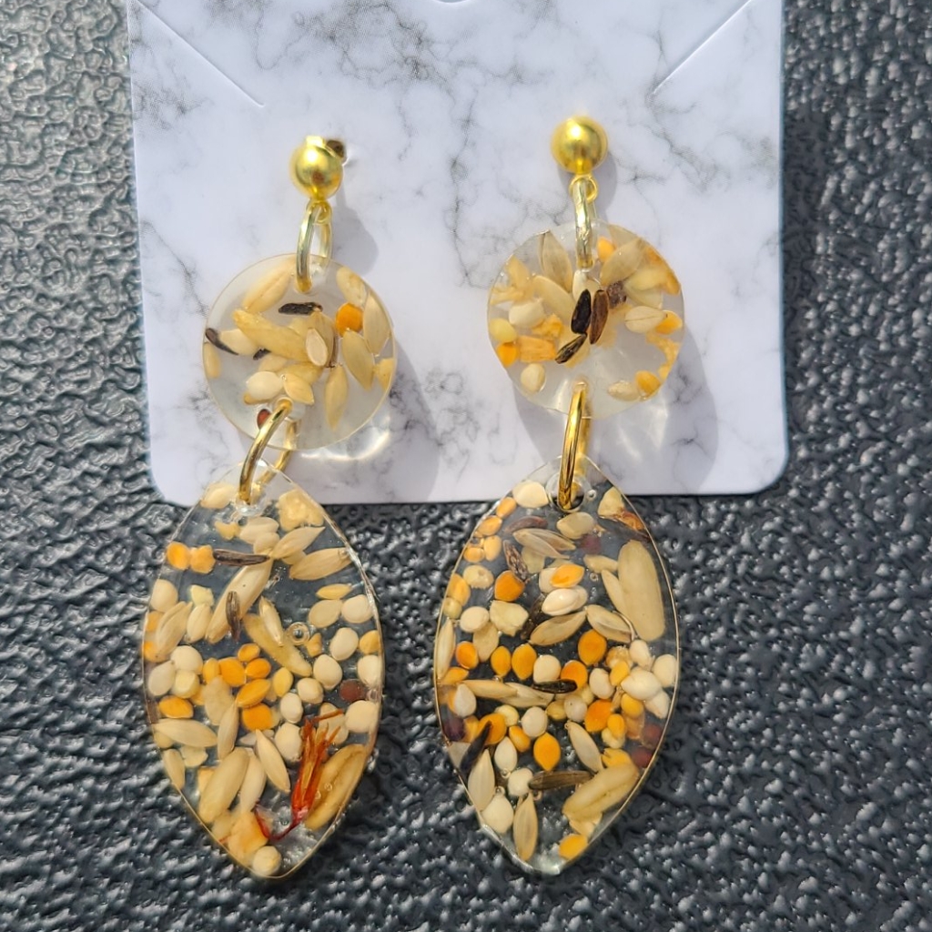 Acrylic Bird Seed Earrings